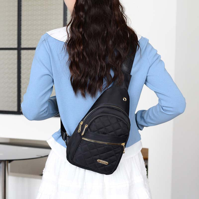 Women's PU Crossbody Chest Bag for Casual Outings and Outdoor Hiking, Fashion Carry Bag with Six Model Options in Black, Blue, Purple or Pink