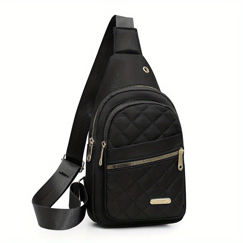 Women's PU Crossbody Chest Bag for Casual Outings and Outdoor Hiking, Fashion Carry Bag with Six Model Options in Black, Blue, Purple or Pink