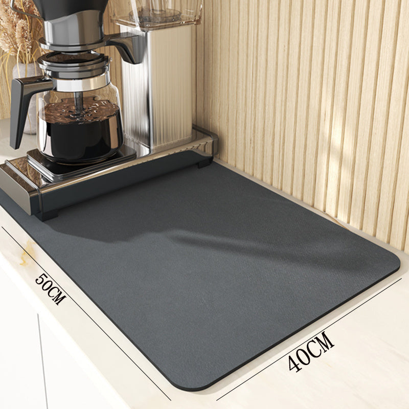 Dish Drying Pad in Grey or Blue, Kitchen Counter Mat with Listed Rubber Backing and Single or Four-Piece Pack Choices for Daily Cleanup
