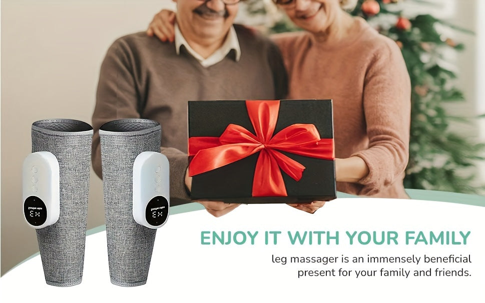 Single Gray Rechargeable Leg Massager with Listed Air Pressure and Automatic Kneading Wording, One-Piece Electric Device for Adult Personal Care Routines