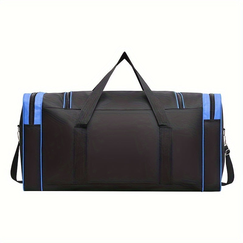 Gym Duffel Bag for Fitness, Boxing and Martial Arts Gear, XKB006 Multi-Pocket Training Bag with Carry Handle and Zipper Closure in Black-b or Blue-b