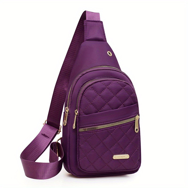 Quilted Sling Bag for Women, Lightweight Solid Color Crossbody Chest Purse for Daily Carry, Casual Outings and Travel, Seven Listed Style Options
