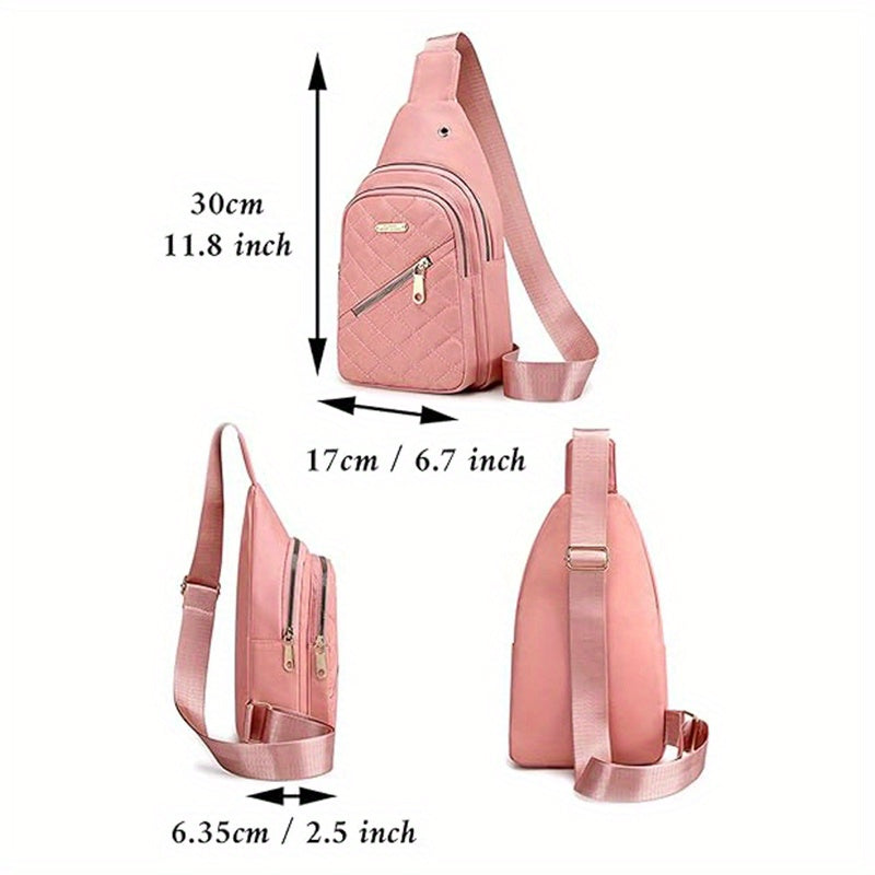 Quilted Sling Bag for Women, Lightweight Solid Color Crossbody Chest Purse for Daily Carry, Casual Outings and Travel, Seven Listed Style Options