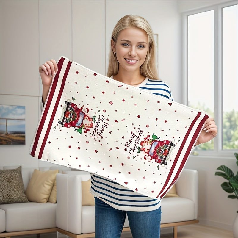 Microfiber Christmas Kitchen Towel, 15.75 x 23.62-Inch Seasonal Textile with Random Festive Patterns for Kitchen, Bathroom and Holiday Party Decor