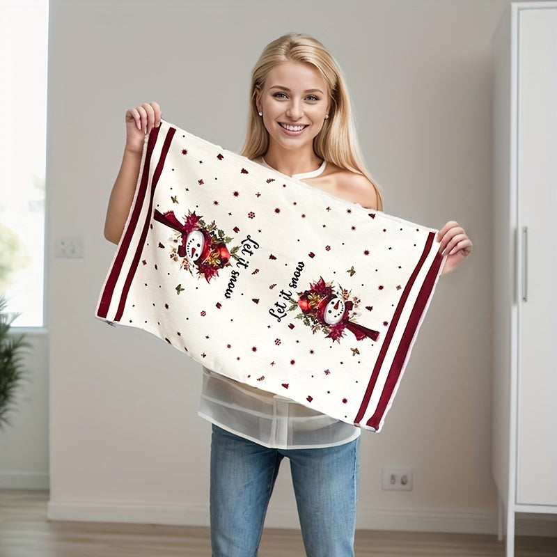 Microfiber Christmas Kitchen Towel, 15.75 x 23.62-Inch Seasonal Textile with Random Festive Patterns for Kitchen, Bathroom and Holiday Party Decor