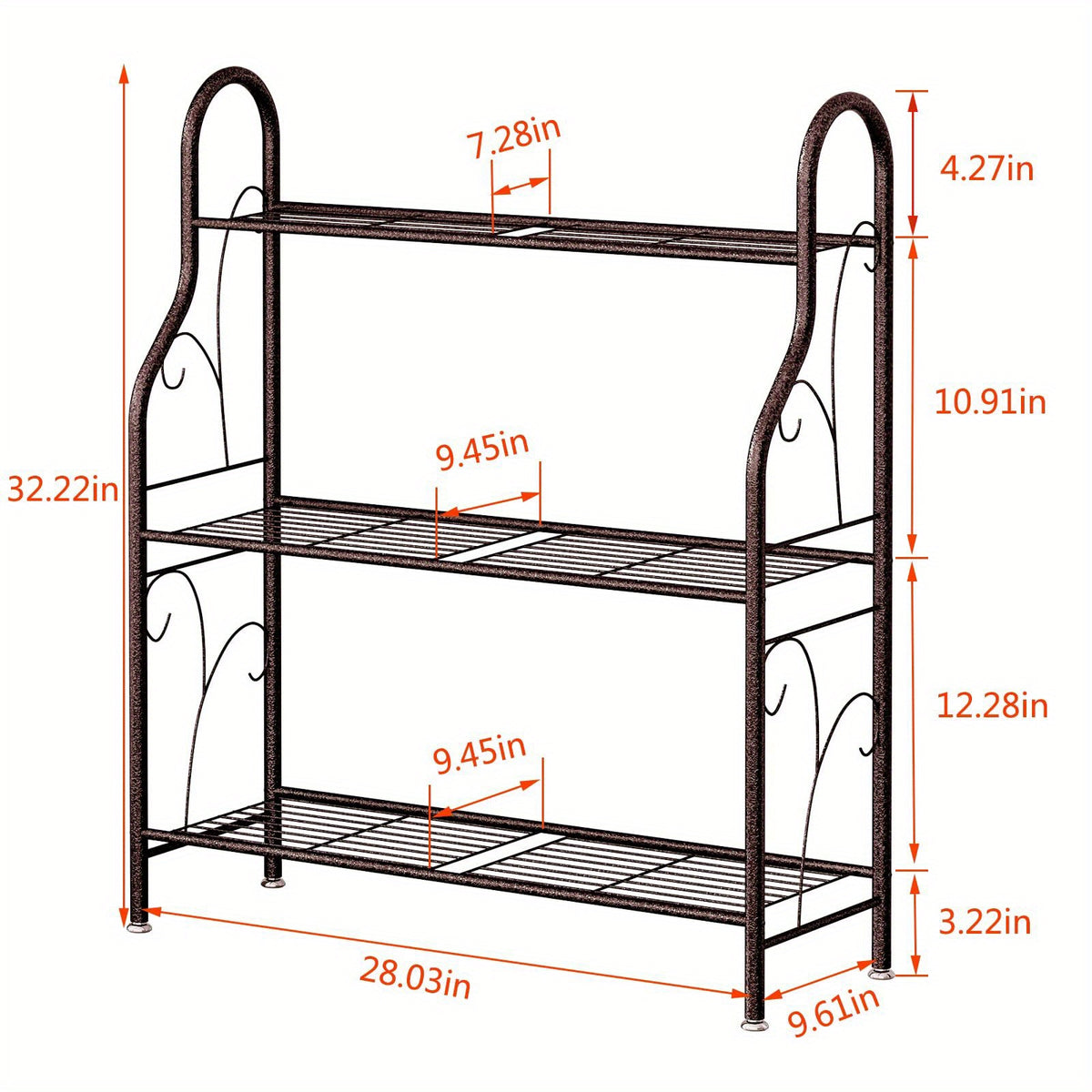 Tiered Metal Plant Stand by SUOERNUO, 3 or 4 Tier Iron Plant Shelf for Indoor and Outdoor Displays, Multipurpose Pot, Decor and Shoe Organizer