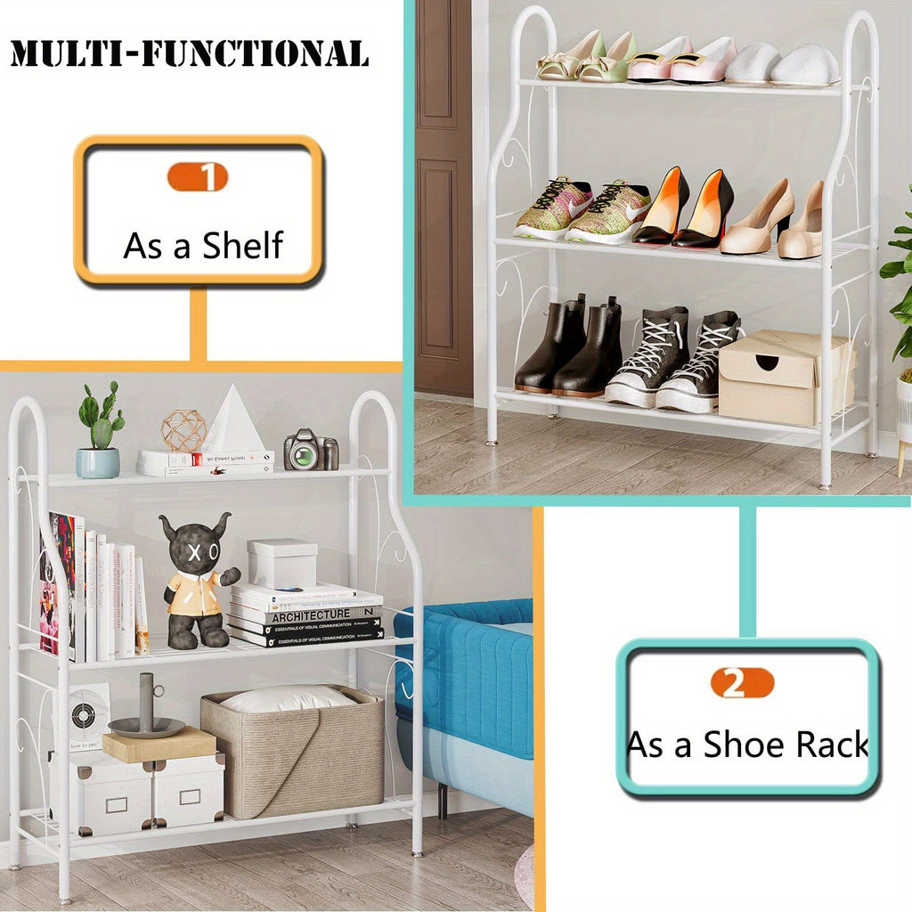 Tiered Metal Plant Stand by SUOERNUO, 3 or 4 Tier Iron Plant Shelf for Indoor and Outdoor Displays, Multipurpose Pot, Decor and Shoe Organizer
