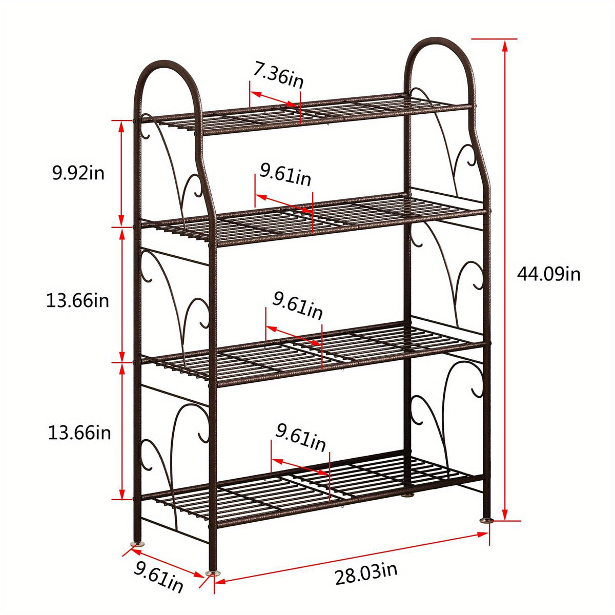 Tiered Metal Plant Stand by SUOERNUO, 3 or 4 Tier Iron Plant Shelf for Indoor and Outdoor Displays, Multipurpose Pot, Decor and Shoe Organizer