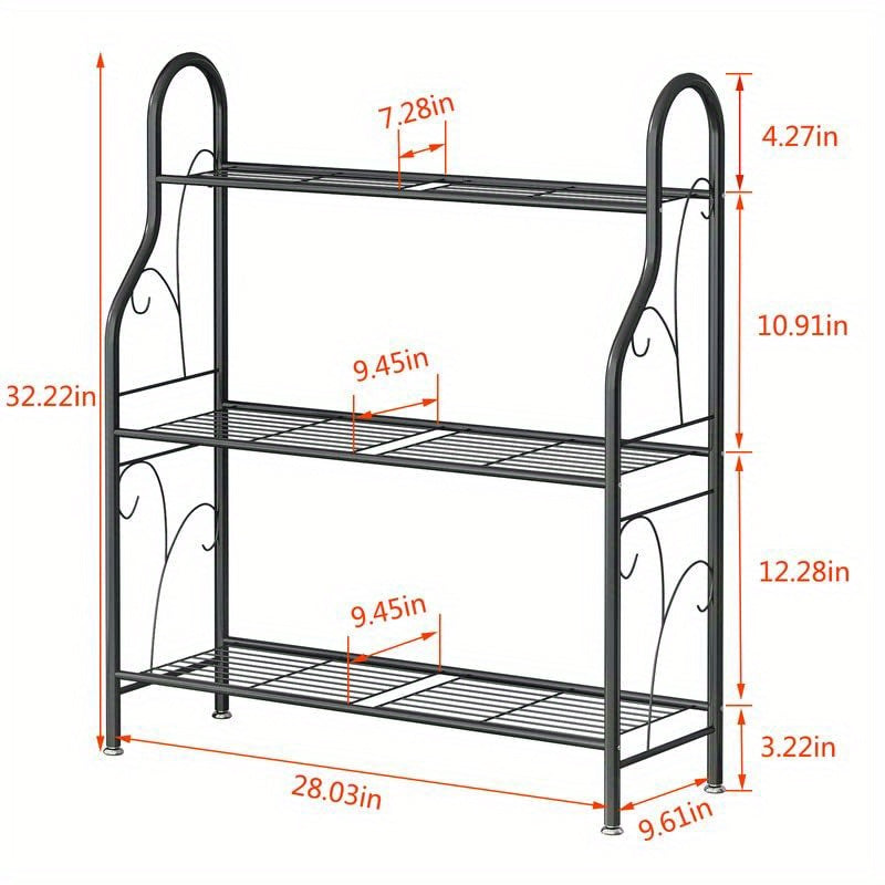 Tiered Metal Plant Stand by SUOERNUO, 3 or 4 Tier Iron Plant Shelf for Indoor and Outdoor Displays, Multipurpose Pot, Decor and Shoe Organizer