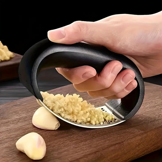Stainless Steel Manual Garlic Press, Single-Piece Non-Electric Garlic Mince and Paste Preparation Tool for Homemade Sauces, Marinades and Everyday Cooking