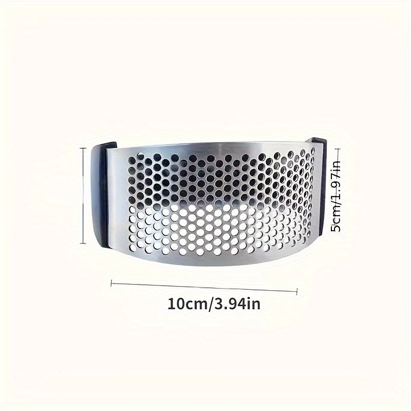 1 Stainless Steel Garlic Press Manual Vegetable Cutter Fruit Masher Easy-To-Use Kitchen Tool Garlic Mince Garlic Paste Maker No Electricity Required Suitable for Home Restaurants Supermarkets