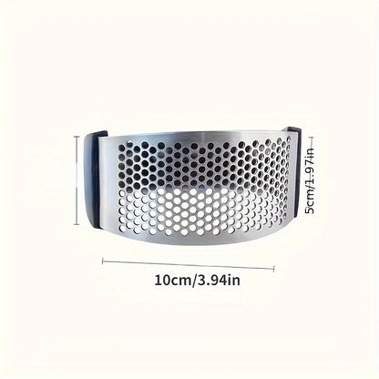 Stainless Steel Manual Garlic Press, Single-Piece Non-Electric Garlic Mince and Paste Preparation Tool for Homemade Sauces, Marinades and Everyday Cooking