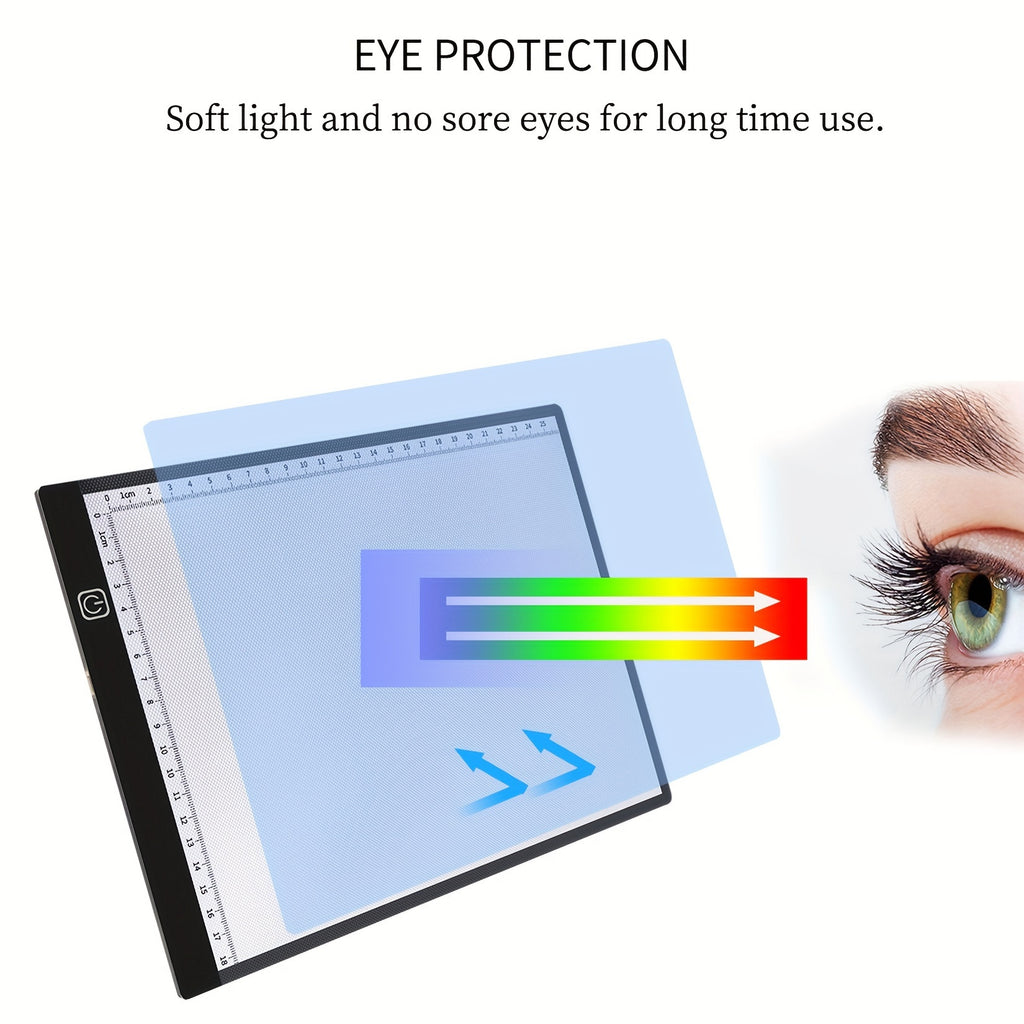LED Tracing Light Pad with Adjustable Brightness, A2 and A3 Clip Set Options with Single or Double Light Bar References for Sketching and Diamond Painting