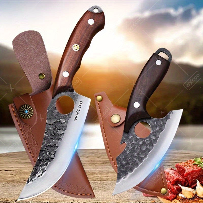 Compact Kitchen Knife Set for Everyday Ingredient Preparation, Listed 5Cr15MoV Stainless Steel Blades with Two- and Four-Piece Style Options