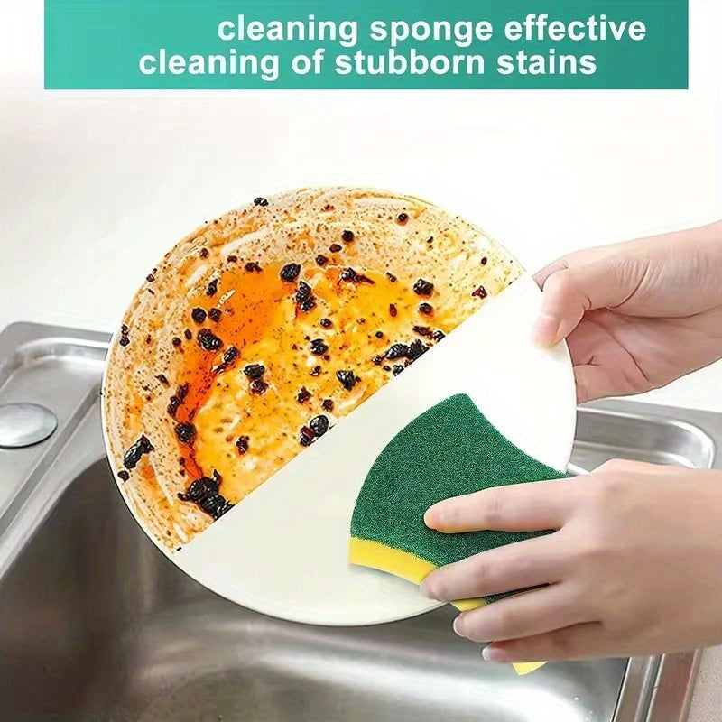 Cleaning Sponges 10-Pack with Double-Sided Polyurethane Design, Household Scrubbing Pads for Compatible Kitchen, Bathroom and Everyday Surface Cleanup