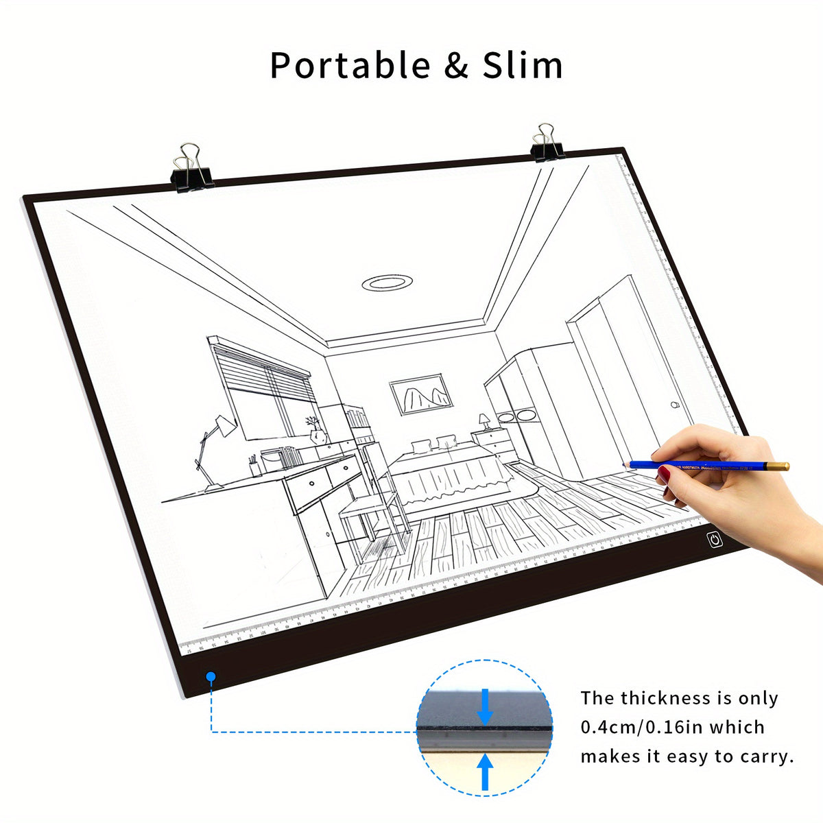 LED Tracing Light Pad with Adjustable Brightness, A2 and A3 Clip Set Options with Single or Double Light Bar References for Sketching and Diamond Painting