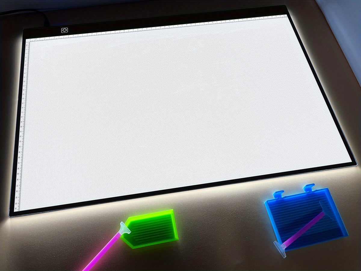 LED Tracing Light Pad with Adjustable Brightness, A2 and A3 Clip Set Options with Single or Double Light Bar References for Sketching and Diamond Painting