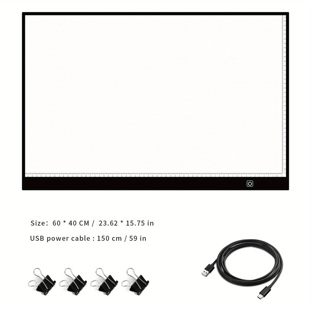 LED Tracing Light Pad with Adjustable Brightness, A2 and A3 Clip Set Options with Single or Double Light Bar References for Sketching and Diamond Painting