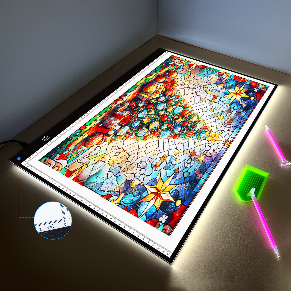 LED Tracing Light Pad with Adjustable Brightness, A2 and A3 Clip Set Options with Single or Double Light Bar References for Sketching and Diamond Painting