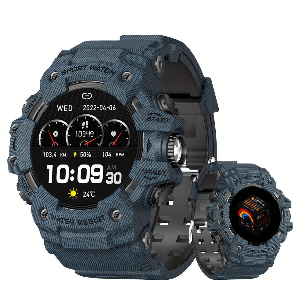 1.32-Inch TFT Smartwatch for Men with Calling, LED Flashlight, 100+ Sports Modes and Sleep Tracking, iPhone Android Compatibility in Eleven Color Options