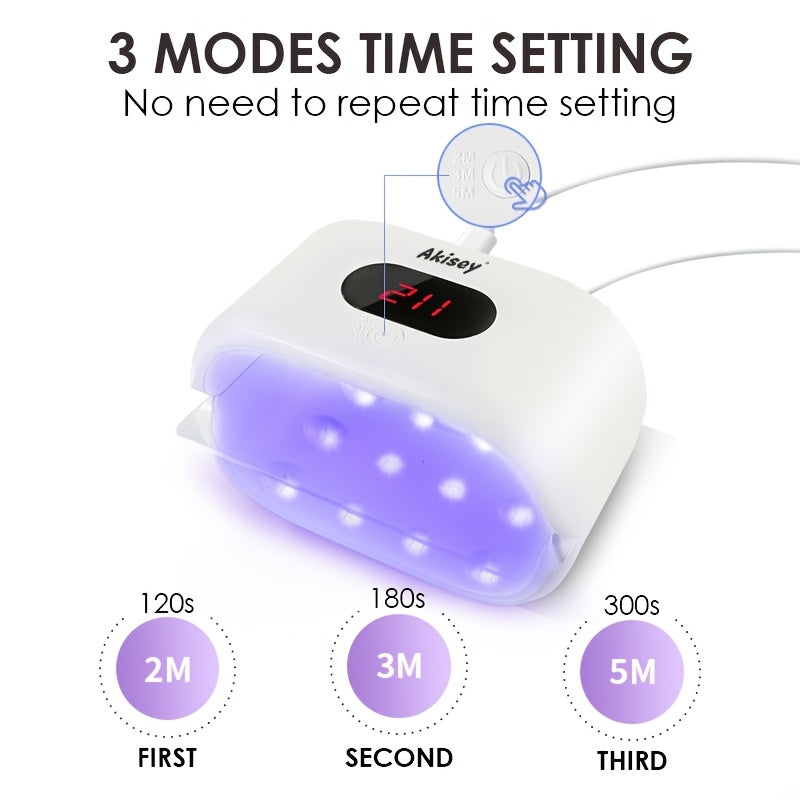 Double-Sided UV Resin Curing Lamp M24 with Listed 36W Power and 24 LEDs, Digital Display and 2, 3 or 5 Minute Settings, Pink or White for Jewelry Craft Projects