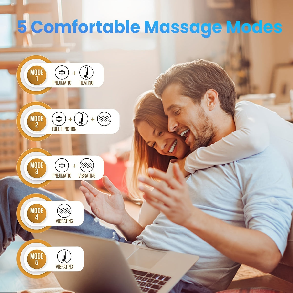 Heated Eye Massager with Air Pressure and Vibration, Portable 4D Massage Device with Music, Multiple Modes and LED Display for Home Relaxation