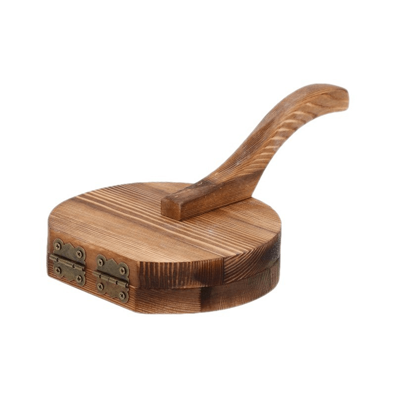 Solid Wood Dumpling Dough Press, Hand-Operated Kitchen Tool for Homemade Dough Shaping, Noodle Preparation, Steamed Buns and Meat Pastries in Burning Color