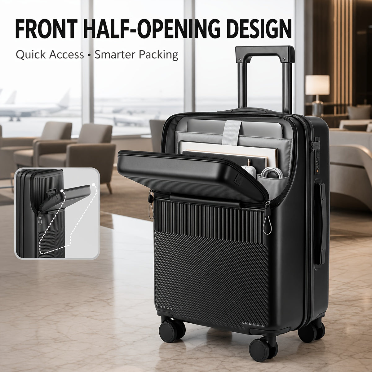 20 Inch Luggage with Password Lock Reference, Travel Suitcase in Red, Black, White, Green or Grey for Weekend Packing, Vacation Planning and Business Trips