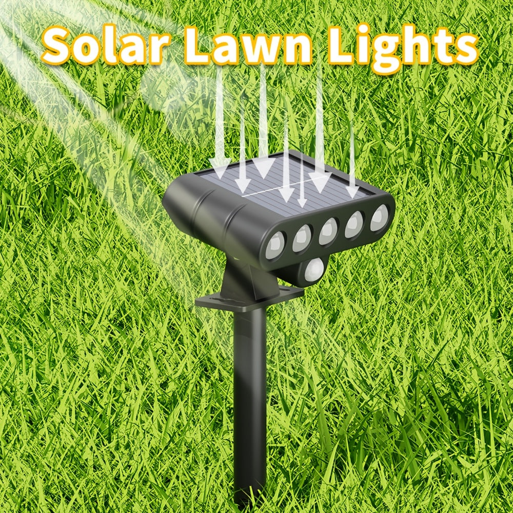 Adjustable Solar LED Outdoor Lights, Four-Pack with Listed 120-Degree Adjustment and Three Modes, Black Housing in White or Warm White Options for Patio and Garden