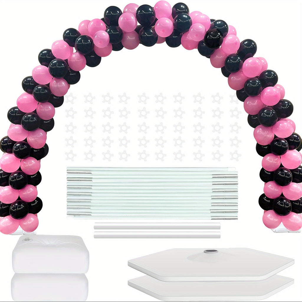 Adjustable Balloon Arch Stand Kit with Listed 21ft Sizing and 10ft x 7.5ft Setup Example for Wedding, Graduation and Holiday Backdrops, Balloons Not Included