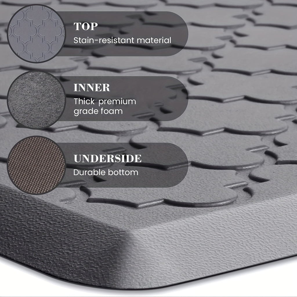 Cushioned Foam Floor Mat in Gray or Black, Single Standing Mat in 17.3 x 29.5 or 17.3 x 47 Inches for Kitchen Sink, Laundry and Home Office Areas