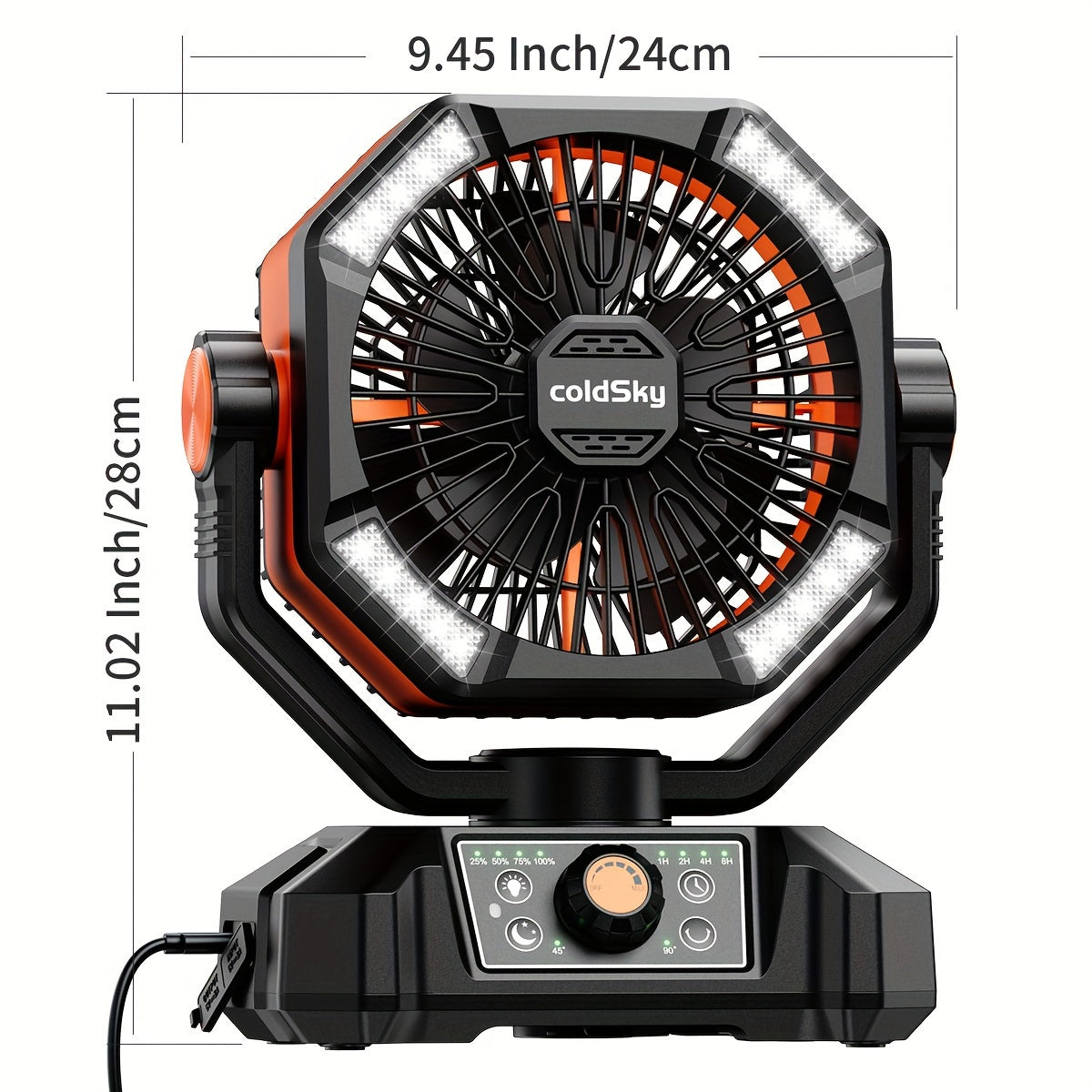 Dual Motor Camping Fan with 4 LED Lanterns, 20000mAh Rechargeable Battery Fan, 8-Speed Desk Fan with Remote, Portable Outdoor Fan with Hook for Tent, Power Outage, Construction Site