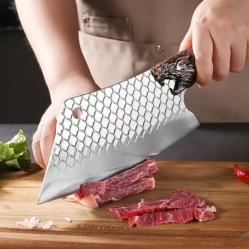Forged Chef Knife with Listed Ergonomic Handle, Single Multipurpose Kitchen Chopping and Slicing Tool for Home Cooks, Meal Preparation and Cooking Gifts
