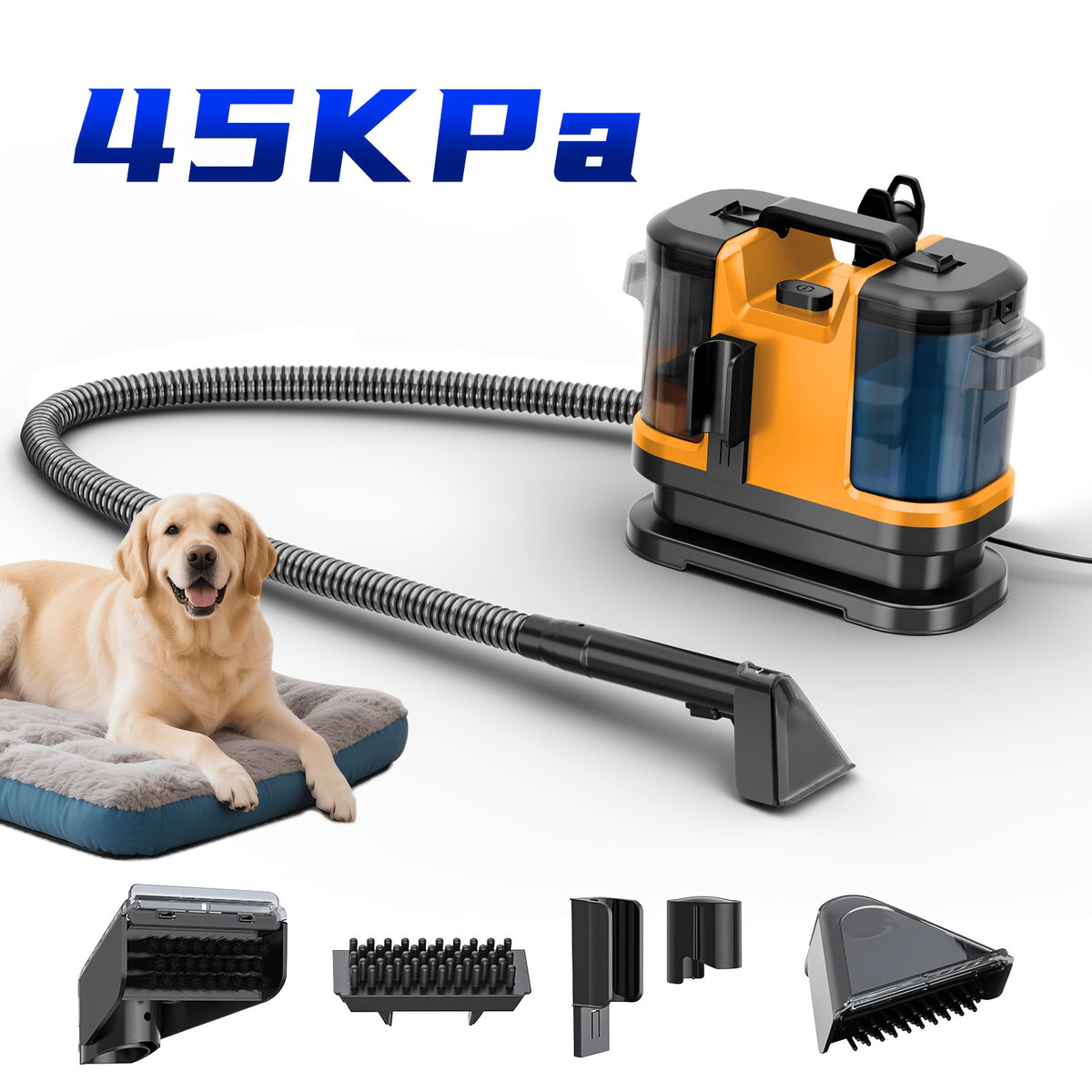 Self-Cleaning Carpet Cleaner Machine with Listed 45kPa Suction, Dual Brush and Large Tank, Portable Upholstery Cleaner for Pet Stains, Couches, Rugs and Car Interiors