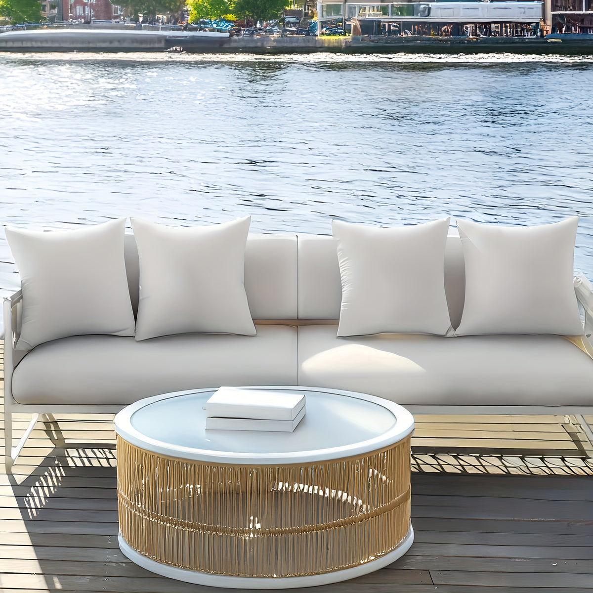 Square Throw Pillow Inserts Set of Four with Listed 7D Polyester Filling, 14, 16, 18 or 22 Inch Size Options for Sofa, Bedroom and Patio Cushion Covers