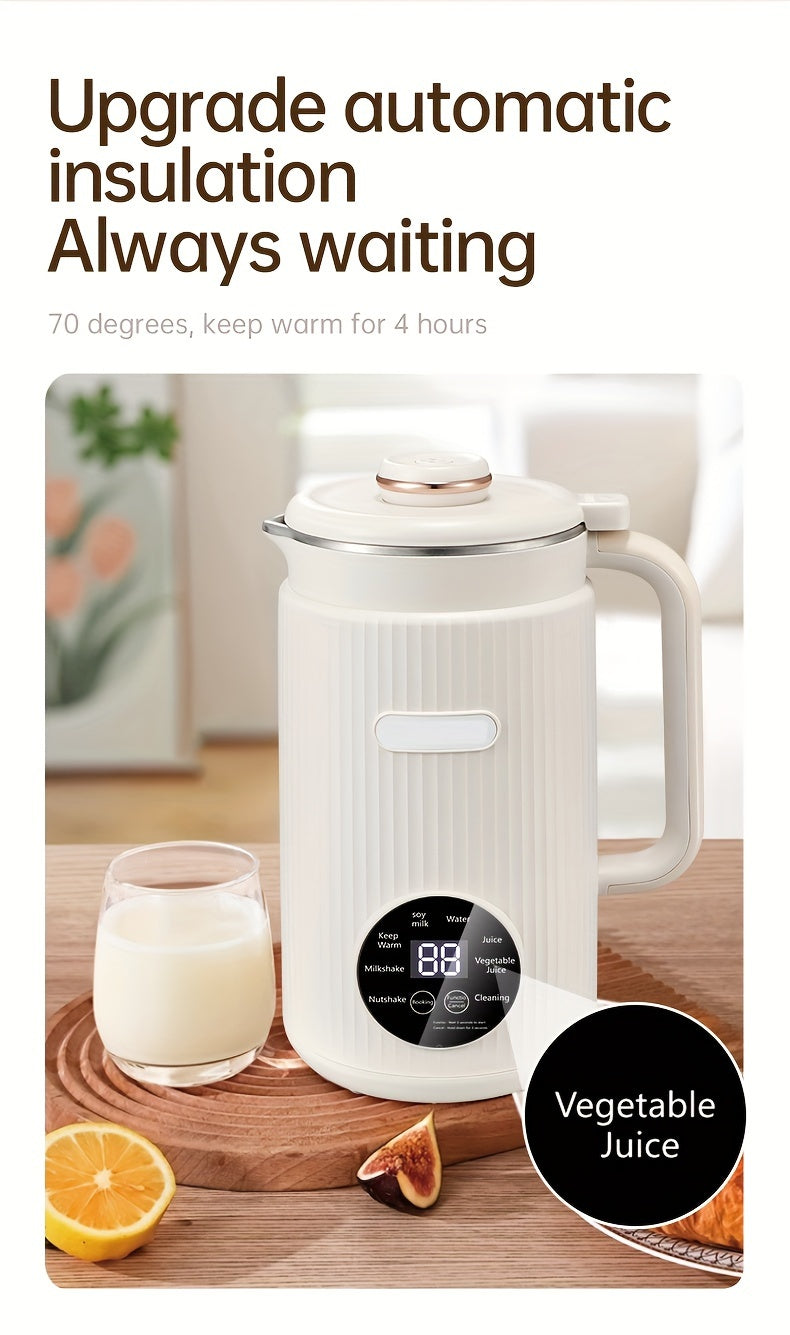 Plant-Based Milk Maker 35 oz with Listed Eight-Blade Design, Off-White Nut and Soy Beverage Machine with Delay Start, Keep Warm and Self-Cleaning Functions