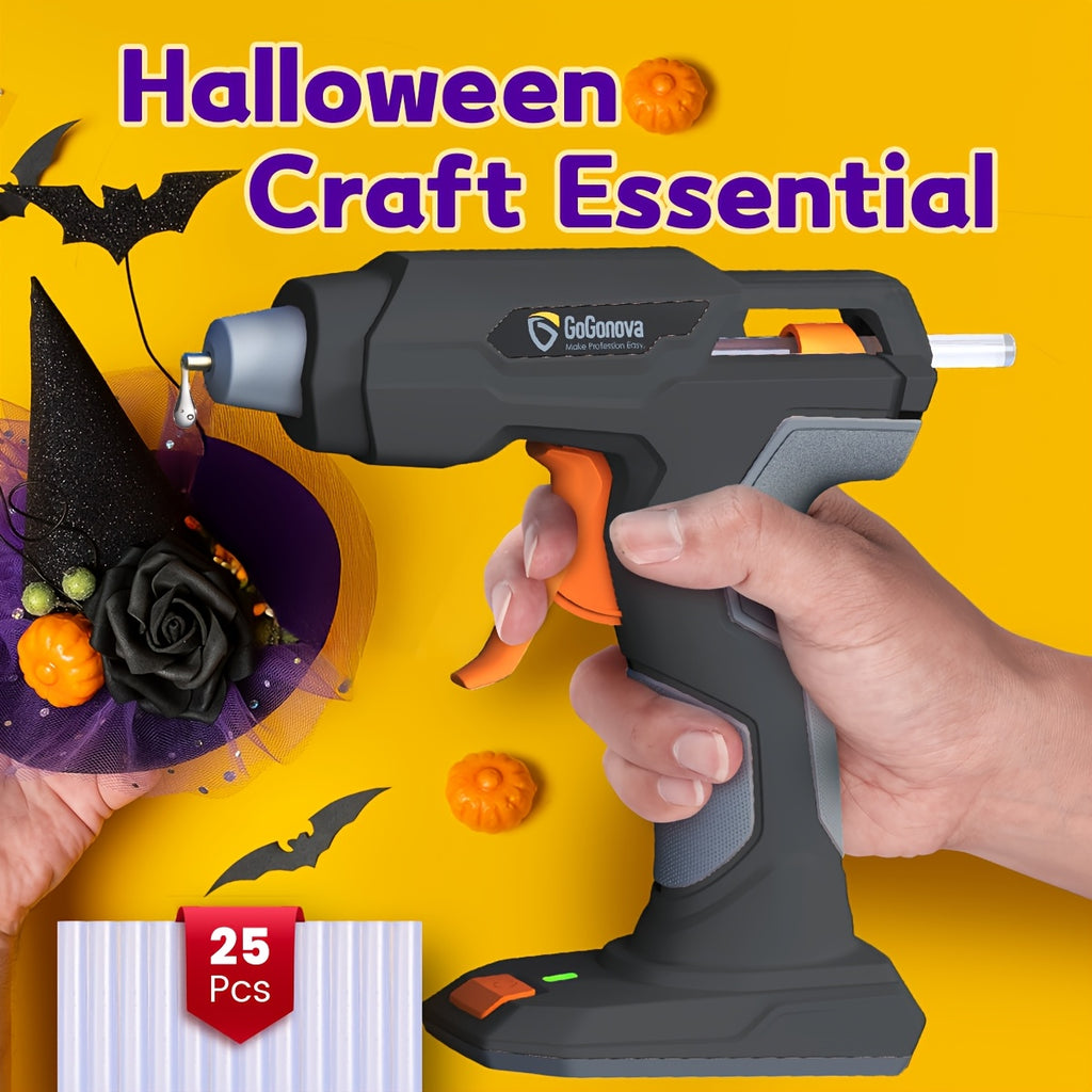 Cordless Hot Glue Gun for DIY Crafts and Handmade Decorations, USB Rechargeable Gogonova Tool in Pink, Grey or Blue for Compatible Nonstructural Repairs