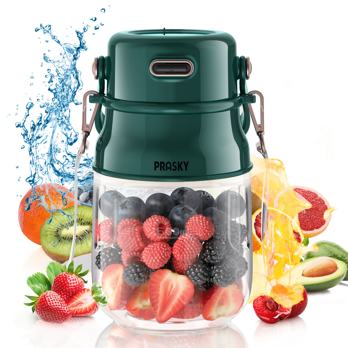 10-Blade Portable Blender 27oz, USB Rechargeable Personal Blender Cup for Smoothies, Shakes and Milkshakes, 800ml Travel Blender for Office, Gym, Picnics and Kitchen