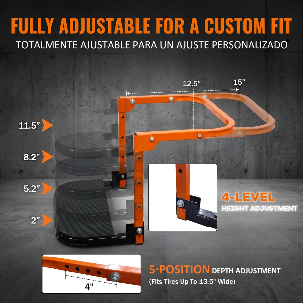 Foldable Tire Step for Compatible Truck and SUV Roof Rack Access, Adjustable Standing Platform with 300 lb, 650 lb or Upgraded Quick-Clip Option Labels