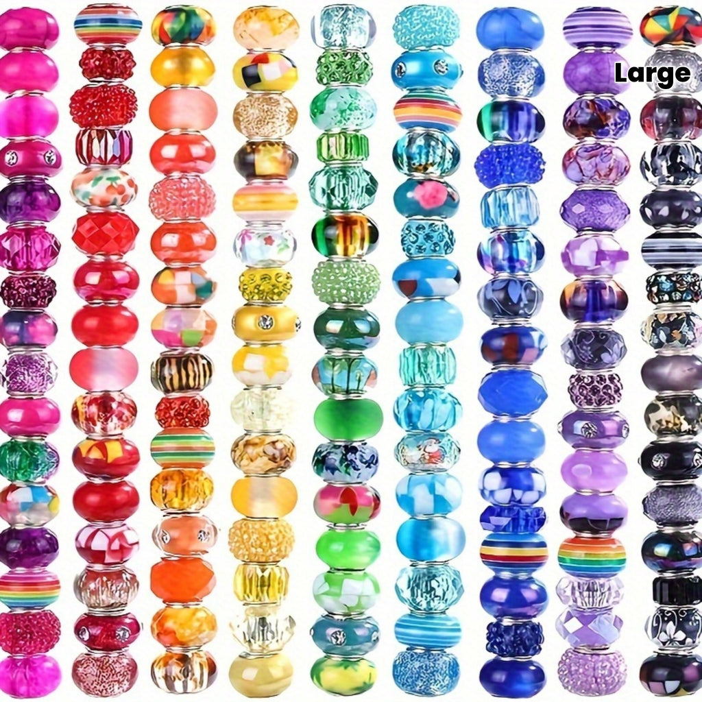 Acrylic Spacer Beads in Random Colors with Listed 12mm Round Large-Hole Design, 400pcs Option for Bracelet Patterns, Keychains and Beadable Pen Crafts