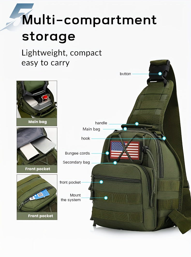 MOLLE Tactical Hiking Backpack with Multiple Compartments, Listed Two-Piece Set for Outdoor Gear Organization, Camping, Trekking and Adventure Travel