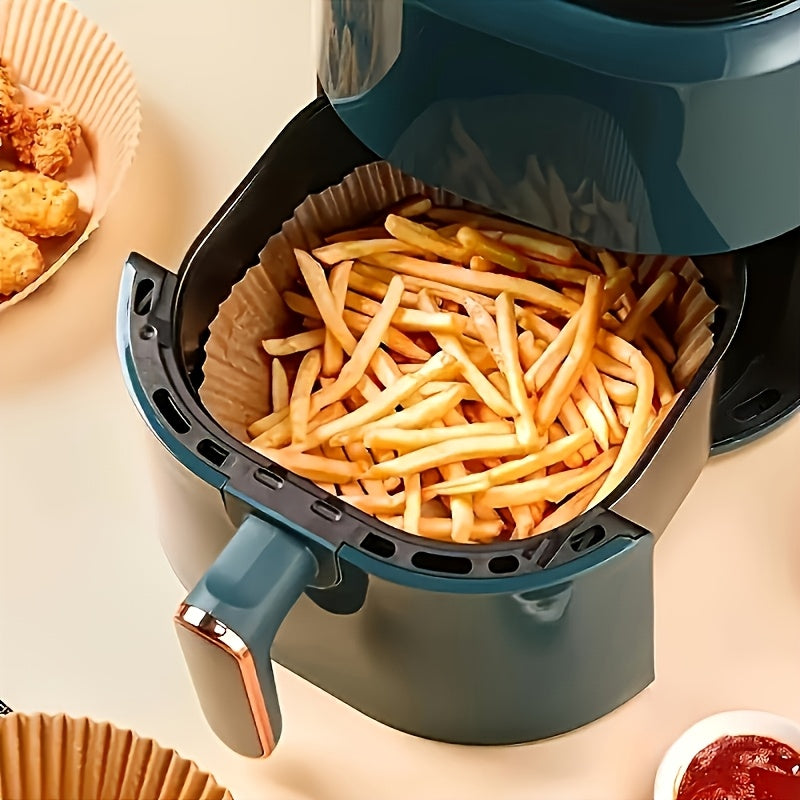 Nonstick Air Fryer Paper Liners, 105-Piece Single-Layer Cooking Paper Pack for Compatible Air Frying, Baking and Microwave Meal Preparation