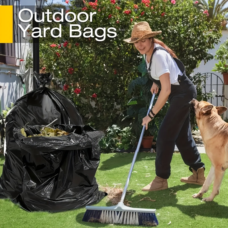 Black Large Trash Bags with Listed 55–60 Gallon Capacity, 25, 50, 100 or 150-Bag Options for Compatible Household Bins, Garden Cleanup and Camping Waste Collection
