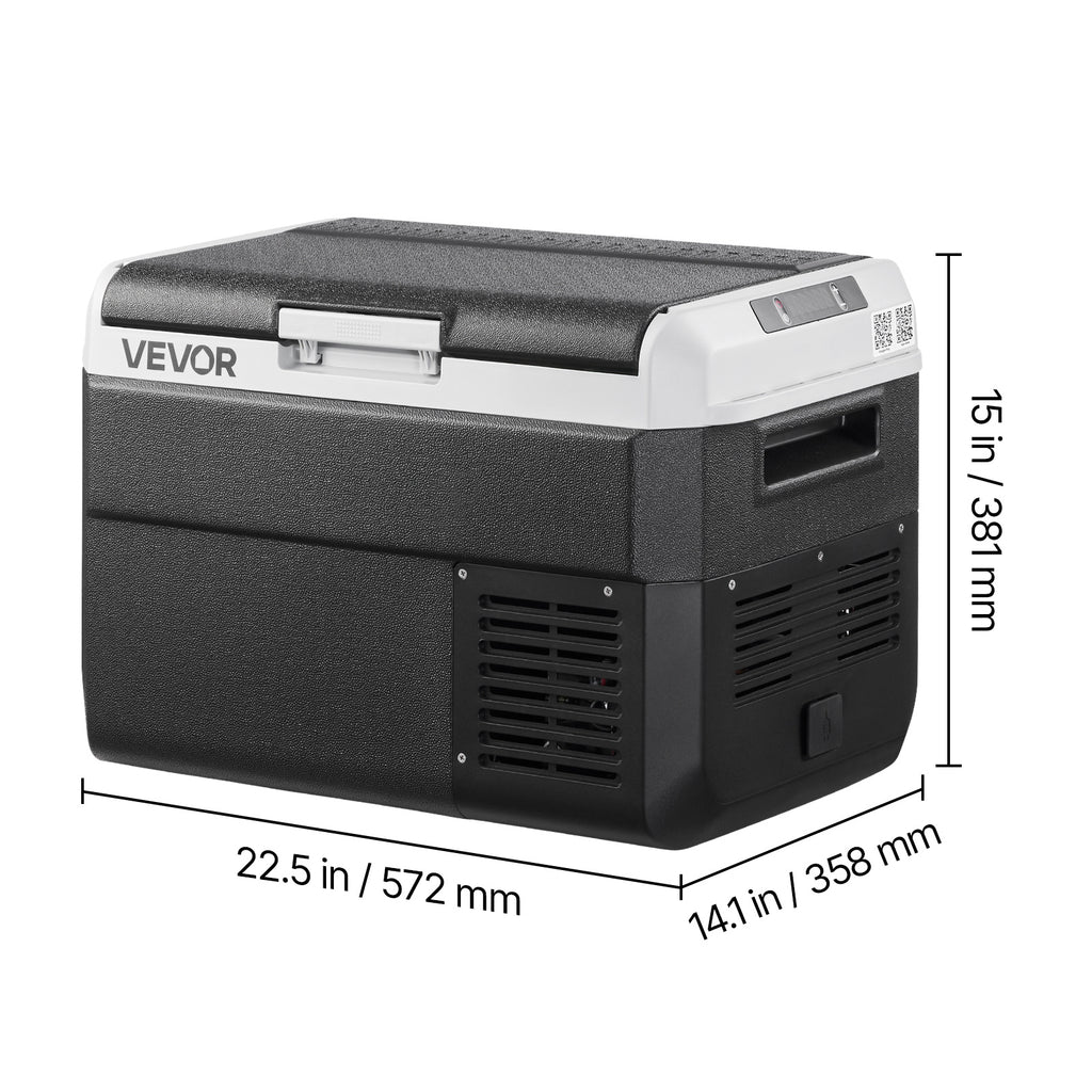 12V Car Refrigerator Freezer by VEVOR, 25L, 30L, 40L or 50L Portable Compressor Cooler with AC/DC Power and Battery Protection for RV Camping and Road Trips