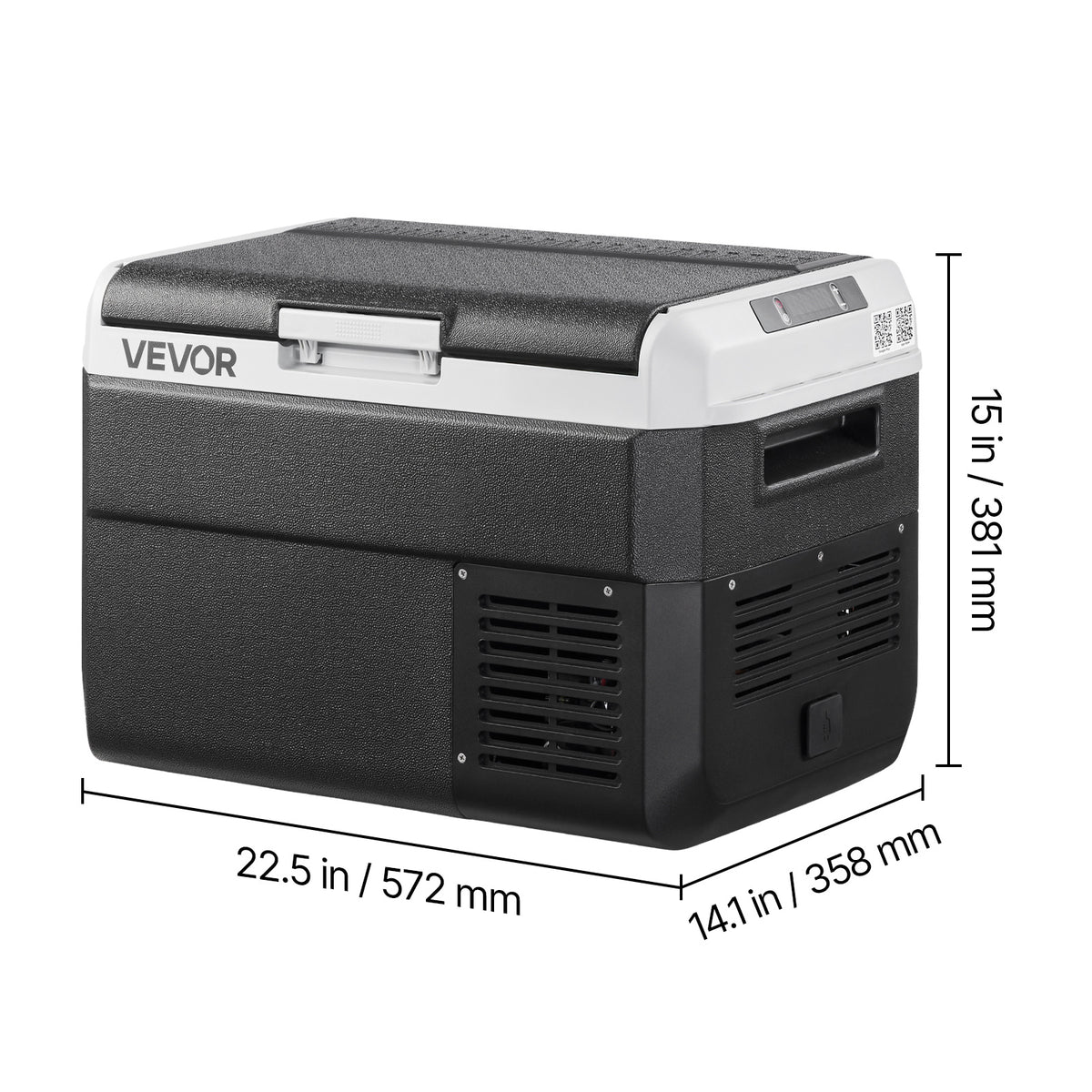 12V Car Refrigerator Freezer by VEVOR, 25L, 30L, 40L or 50L Portable Compressor Cooler with AC/DC Power and Battery Protection for RV Camping and Road Trips