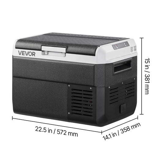 12V Car Refrigerator Freezer by VEVOR, 25L, 30L, 40L or 50L Portable Compressor Cooler with AC/DC Power and Battery Protection for RV Camping and Road Trips