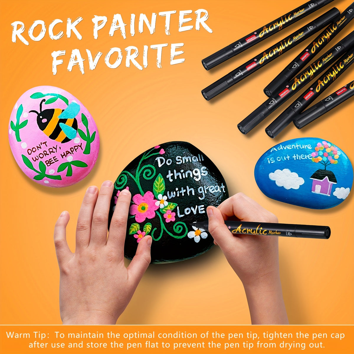 108/72/36 Color Acrylic Paint Markers | Dual Tips, Water-Based, Non-Toxic & Odorless, Suitable For Rock, Fabric, Metal, Glass, Wood, Canvas, Ceramic, Plastic, Eggs, Pumpkins | Premium Art Supplies For Christmas, Halloween, Birthdays, Easter, Valenti