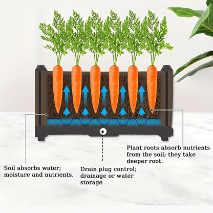 Raised Garden Bed with Legs by SKYNEST, Brown Plastic Planter with Listed Drainage System and One- to Four-Box Options for Outdoor Herbs and Vegetables