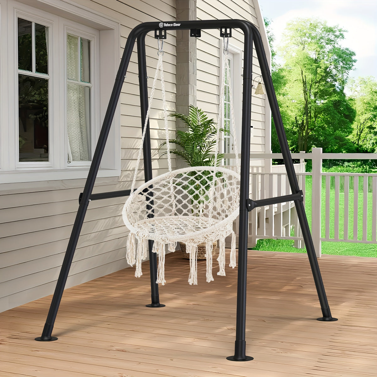 Hammock Chair Stand Only, Foldable Steel A-Frame with Powder-Coated Finish and Listed 300lb Capacity, Five Colors for Compatible Indoor and Outdoor Hanging Chairs