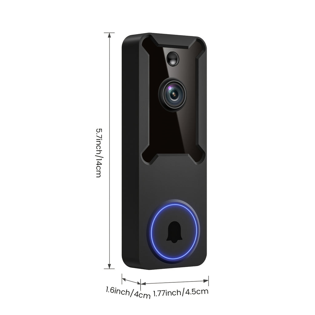 Puvue App Doorbell Camera with Wireless Video and Two-Way Audio, Black 1PC or 2PCS Options for Home Entry Monitoring and Everyday Visitor Communication